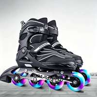 Patins à roulettes professionnels réglables en alliage d'aluminium avec roues PU lumineuses 82A, roulements ABEC-7, maille respirante pour adultes et adolescents