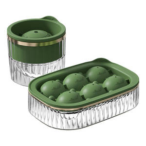 Molde para bolas de hielo de silicona redondo de 6 compartimentos con tapa de fácil desmolde para bebidas y cócteles - Product Image 2