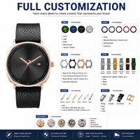 Montre à quartz pour homme TOMI T044 avec logo personnalisé, bracelet en cuir, style classique, décontracté, calendrier, minimaliste, montre de mode, OEM ODM