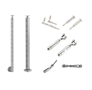 Sistema de barandilla de cable de acero inoxidable ajustable para Parque de patio de cubierta exterior-Balaustrada montada en el suelo resistente al óxido/agua - Product Image 6