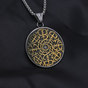 yunnique Nordic Vintage Stainless Steel Men's Pendant Viking <b>Compass</b> Necklace Charm Geometric Design Gift Jewelry - Product Image 3