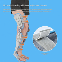Orthèse réglable genou-cheville-pied (KAFO) avec fixation, support en aluminium de 3,3 mm, hauteur ajustable, respirante, pour récupération post-opératoire