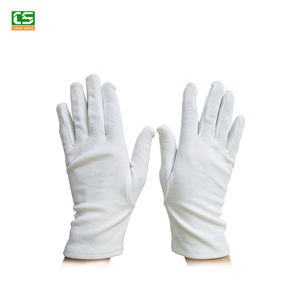 Guantes de trabajo de dedo completo, protectores de manos blancos, 100% algodón, para jardín - Product Image 2