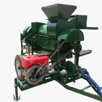 Décortiqueuse de céréales mobile multifonctionnelle avec entraînement par arbre de tracteur ou moteur diesel