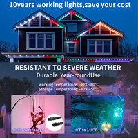 Lumière d'extrémité de toit extérieure permanente intelligente gouly, DC12V 24V 36V, installation simple, lumière ponctuelle LED RVB avec effet de poursuite de couleur