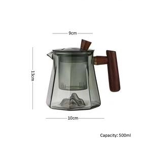 Théière en <span class=keywords><strong>verre</strong></span> moderne et écologique personnalisée avec infuseur à <span class=keywords><strong>thé</strong></span>, compatible gaz, siffleuse, qualité alimentaire, pour la préparation du <span class=keywords><strong>thé</strong></span> et les réceptions – Vente en gros - Product Image 2