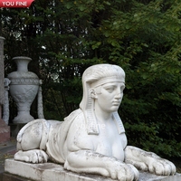 Sculpture de Sphinx égyptien antique en marbre sculpté à la main
