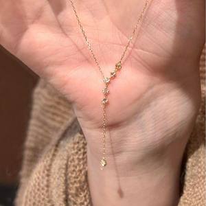 สร้อยคอเงินแท้ S925 ประดับด้วยอาเกต ดีไซน์หรูหรา สไตล์นางฟ้า ประดับเพชร พร้อมพู่ห้อยรูปหัวใจ ดีไซน์เฉพาะตัว - Product Image 2