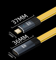 Cable de Datos USB C Hembra a Tipo C Macho de Alta Velocidad PD 100W, 20Gbps FPC, Cable de Carga para Transmisión de Datos y Audio HD Más Rápida