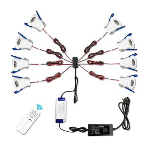 6 pièces 8 pièces 10 pièces 12 pièces <span class=keywords><strong>Mini</strong></span> Downlight Set 3W porche lumière Dimmable alimentation 12V 24V télécommande <span class=keywords><strong>LED</strong></span> encastré <span class=keywords><strong>Spot</strong></span> - Product Image 2