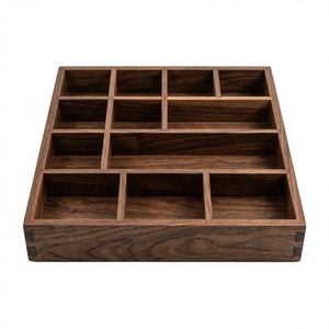 Organizador de Cápsulas de Té y Café de Nogal Negro Sólido con 12 Ranuras, Bandeja de Gran Capacidad para Estación de Café en Casa - Product Image 1