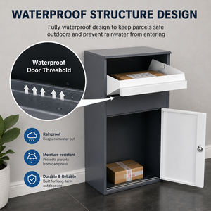 Outdoor-Briefkasten aus Edelstahl für Wohnhäuser, Paketbox mit Selbstschließender Tür, Zerlegbares Design, Abschließbar, Wetterfest - Product Image 6