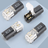 Terminal Blok Sambungan Cepat D2 untuk Kabel Listrik, Konektor Kabel Lampu LED 2-Pin, Dapat Dicolokkan, Tanpa Pengupasan, 250V IP20, Tembaga