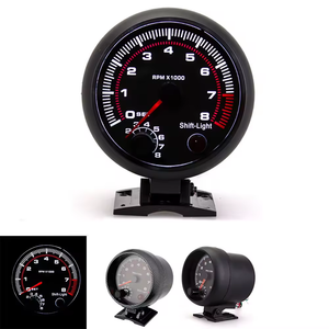 Tacómetro universal retroiluminado con LED blanco de 3,75 pulgadas y 12V, 4, 6, 8 cilindros con luz roja para coche de <span class=keywords><strong>gasolina</strong></span> de cambio, 0-8000 RPM - Product Image 1