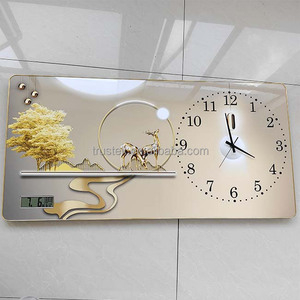 Orologio da Parete <span class=keywords><strong>di</strong></span> Lusso con Stampa Digitale ad Acquerello, Motivo Cervo, Cornice in Lega <span class=keywords><strong>di</strong></span> Alluminio per Arredamento Casa - Product Image 5