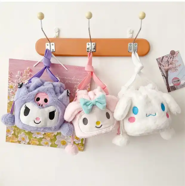 Kawaii kuromi brinquedos de pelúcia recheado de anime macio boneca