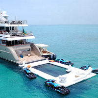 Plateforme flottante gonflable double couche pour piscine de mer avec filet, idéale pour yacht et ponton