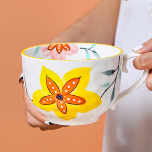 Copo de leite à mão feminino, venda quente de copo criativo de cerâmica para café da manhã à mão - Product Image 4
