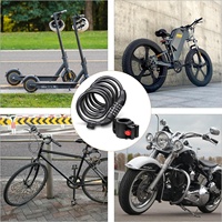 Antivol 5 Code Numérique Combinaison Serrure En Acier Sécurité Vélo Vélo Moto Accessoires Câble Serrure avec Support