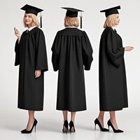 Robe de Cérémonie de Remise des Diplômes 2026 Mate en Polyester Unisexe pour Adultes – Tenue Académique Personnalisable pour Cérémonies Scolaires