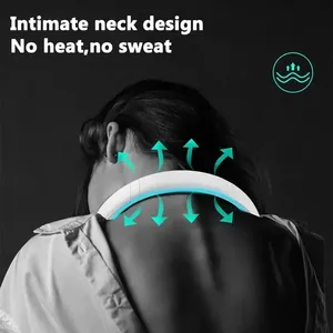 2024 New Portable <b>Mini</b> Hanging Neck Fan Bladeless Neckband Fan Digital Display Power Air <b>Cooler</b> USB Rechargeable Fans - Product Image 5