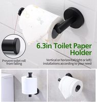Lot de 10 accessoires de salle de bain modernes et durables en acier inoxydable, sans électricité, comprenant des barres porte-serviettes de 40 cm et des porte-rouleaux de papier toilette
