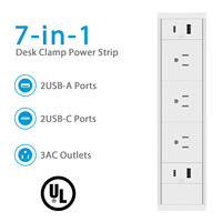 Nouvelle multiprise de bureau à fixation avec protection contre les surtensions, prise USB, prise de charge rapide, prise de table, rallonge électrique