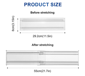 8包透明抽屉分隔器组织器<span class=keywords><strong>3.2</strong></span>英寸高可调可从11-21英寸塑料丙烯酸抽屉分隔器 - Product Image 2