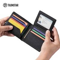 Portefeuille en cuir véritable TILONSTAR TVW178P, porte-cartes bancaires personnalisable avec logo, durable, vierge pour sublimation