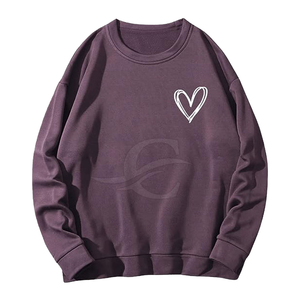 Sweat-shirt à col rond confortable décontracté pour femmes Design de sports d'hiver Motif de coeur Doublé Imprimé Chaud Loose Anti-Pilling Front - Product Image 4