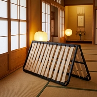 Cadre de lit en métal rembourré avec éclairage LED intelligent, support pliable, taille Queen/King, rangement relevable, technologie moderne pour l'intérieur de la chambre