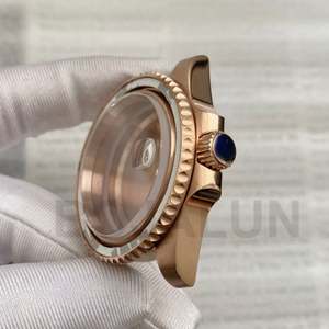 Caja de Reloj de Acero Inoxidable Rosa de 40 mm, Caja Trasera Cerrada Transparente, Bisel de Cristal de Zafiro, Resistente al Agua para Movimiento NH34/NH35, Correa de 20 mm - Product Image 3