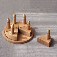 Nordisches Kreatives Wohndekor Natürlicher Holzstil Massives Unbemaltes Geburtstagstorten-Set Umweltfreundliches Spielküchen-Spielzeug für Kinder