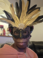 Masque de carnaval vénitien en plumes, masque pour les yeux en plumes naturelles et strass, 50g, pour Halloween, cosplay, fête, bal, 6 couleurs