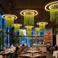 Lustre décoratif moderne pour plafond de restaurant commercial, supermarché, style botanique, en aluminium et acrylique