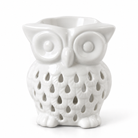 Vente en gros : Brûleur d'arômes en céramique blanche en forme de hibou pour cire fondue et huiles essentielles, support de bougie chauffe-plat pour la décoration intérieure