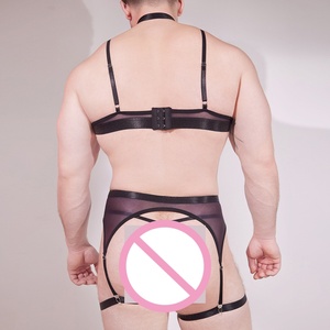 Set di 5 Pezzi di Intimo <span class=keywords><strong>Sexy</strong></span> Trasparente e Setoso per Uomo, Lingerie da Gentiluomo, Costume per Cosplay - Product Image 5
