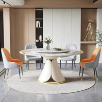 Ensemble de table et chaises de salle à manger rondes en bambou de luxe moderne pour 6 personnes, pour la maison