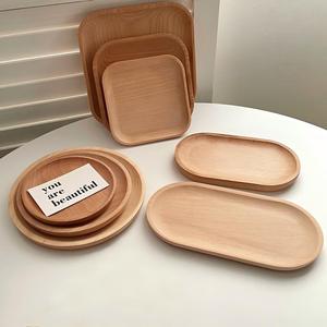 Vassoio di Servizio in Legno di Faggio per Uso Domestico, Vassoio per Cena e Snack, Tagliere per Frutta, Vendita all'Ingrosso - Product Image 3