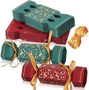 Paquete plano DIY Custom Luxury Christmas Cracker con pequeños regalos Suministros promocionales para fiestas