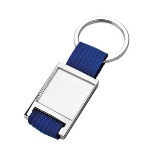 Blue Fabric Key <b>Chain</b> with Cartoon Style UV Printed Custom Logo Made of Alloy Metal <b>Glass</b> and Zinc 25x25 Hollow - Product Image 1