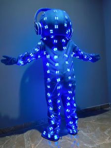 Traje de Robot con Luces LED para Fiesta de Carnaval en Club Nocturno, Blazer Negro, Tejido Sólido con <span class=keywords><strong>Lentejuelas</strong></span> - Product Image 4