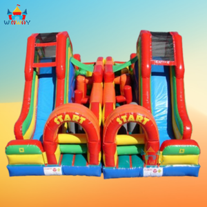 Tobogán Inflable Comercial Colorido con Obstáculos Dobles para Juegos - Product Image 3