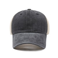 Gorra de Béisbol Desgastada Estilo Retro, de PVC Lavado, Malla Común, Color Sólido, Ligera, de 6 Paneles, para Hombre y Mujer