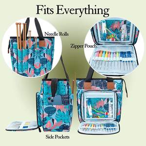 Bolsa de Almacenamiento de <span class=keywords><strong>Ganchillo</strong></span> Hecha a Mano, Gran Capacidad, Organizador de Hilos DIY, Bolso Portátil Múltiple, Organizador de Hilos para <span class=keywords><strong>Ganchillo</strong></span>, Bolsa de Tejer - Product Image 3