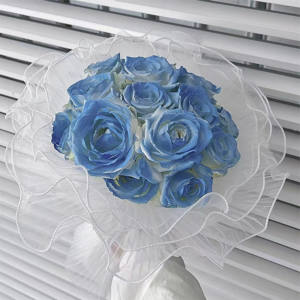 Emballage de bouquet DIY tendance : design festonné avec <span class=keywords><strong>gaze</strong></span> perlée, maille fixe imperméable en papier spécial - Product Image 5