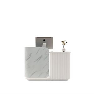 Mostrador de Recepción Semicircular Curvo de Lujo Moderno, Barra de Madera Simple y Elegante para Salón de Belleza u Hospital - Product Image 2