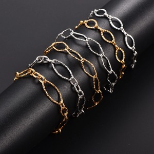 Pulsera Figaro Geométrica de Acero Inoxidable, Cadena de Mano Ovalada para Mujer y Hombre, Brazalete de Rombo, Tobillera, Joyería Metálica, Regalo - Product Image 1