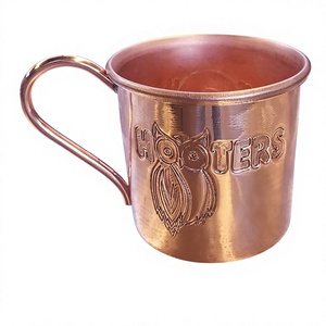 Jarra de cerveza de cobre de mula de Moscú de cobre antiguo con diseño de búho en relieve para más agua potable y muchos beneficios para la salud - Product Image 1