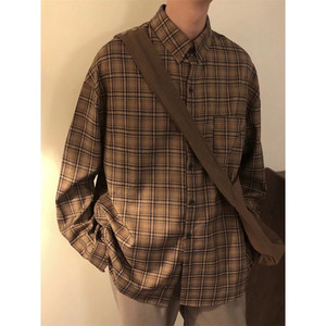 <span class=keywords><strong>Camicia</strong></span> a maniche lunghe a quadri in <span class=keywords><strong>stile</strong></span> <span class=keywords><strong>giapponese</strong></span> retrò primaverile e autunnale, <span class=keywords><strong>camicia</strong></span> casual ampia da uomo - Product Image 2
